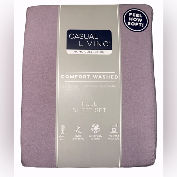 CASUAL LIVING Full Sheets Set, 4 Piece Comfort Sheets/2 Pillow Cases SOFT NWT - Picture 1 of 4